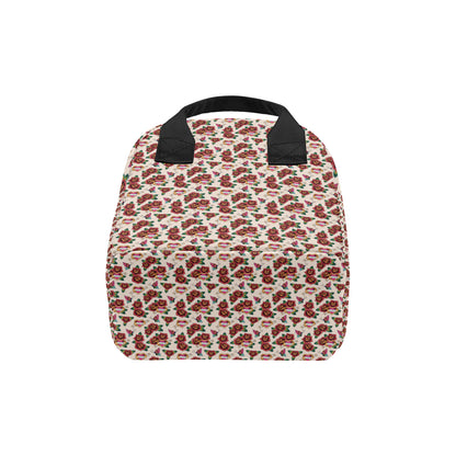 Old School Tattoo Rose Pattern Insulated Lunch Bag