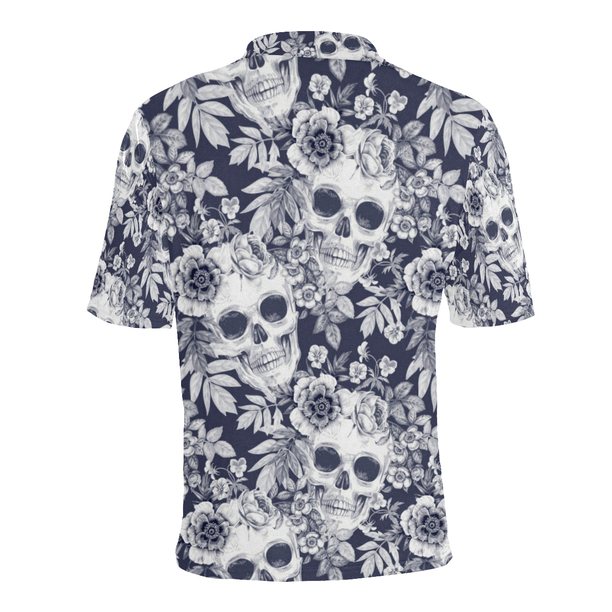 Skull Floral Beautiful Men Polo Shirt