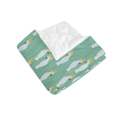 Cockatoo Pattern Print Design 01 Premium Quilt