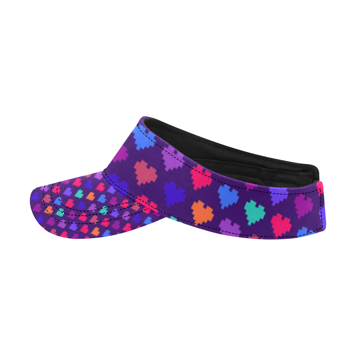 Heart Pixel Pattern Print Design HE03 Unisex Sun Visor