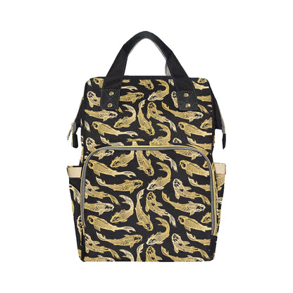 KOI Fish Pattern Print Design 03 Diaper Bag Backpack