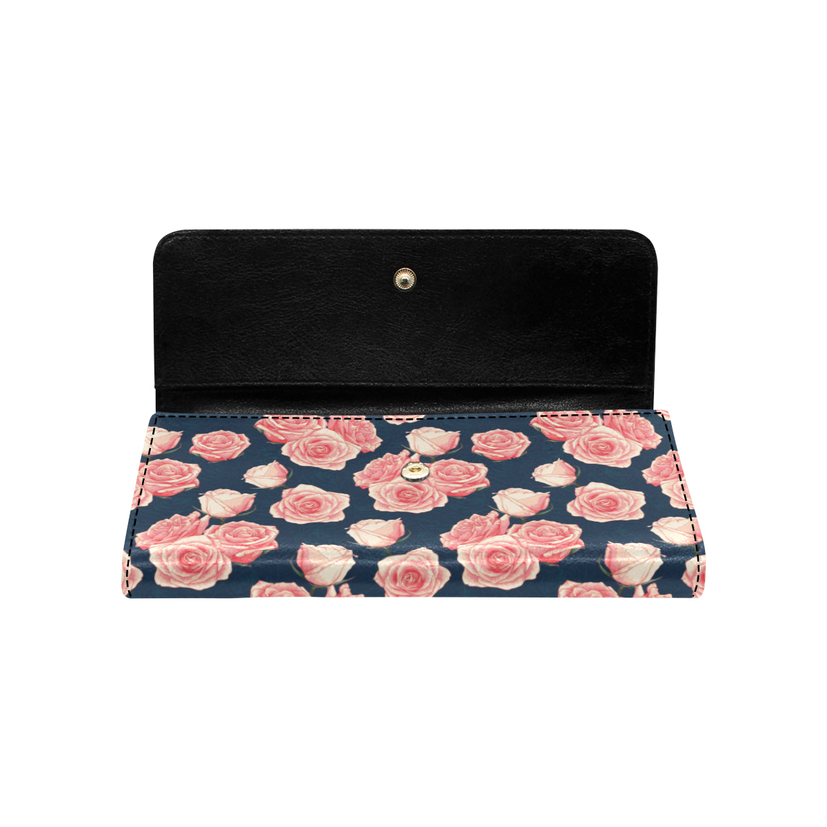 Rose Pattern Print Design A03 Women's Trifold Wallet
