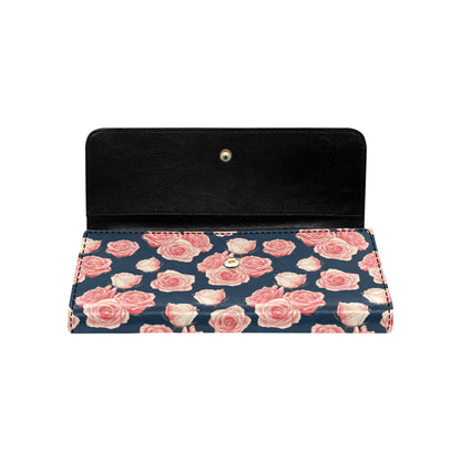 Rose Pattern Print Design A03 Women's Trifold Wallet