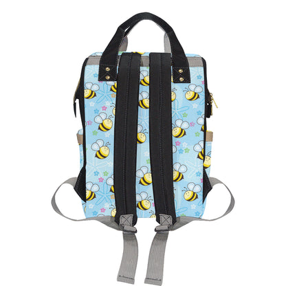 Bee Pattern Print Design BEE03 Diaper Bag Backpack