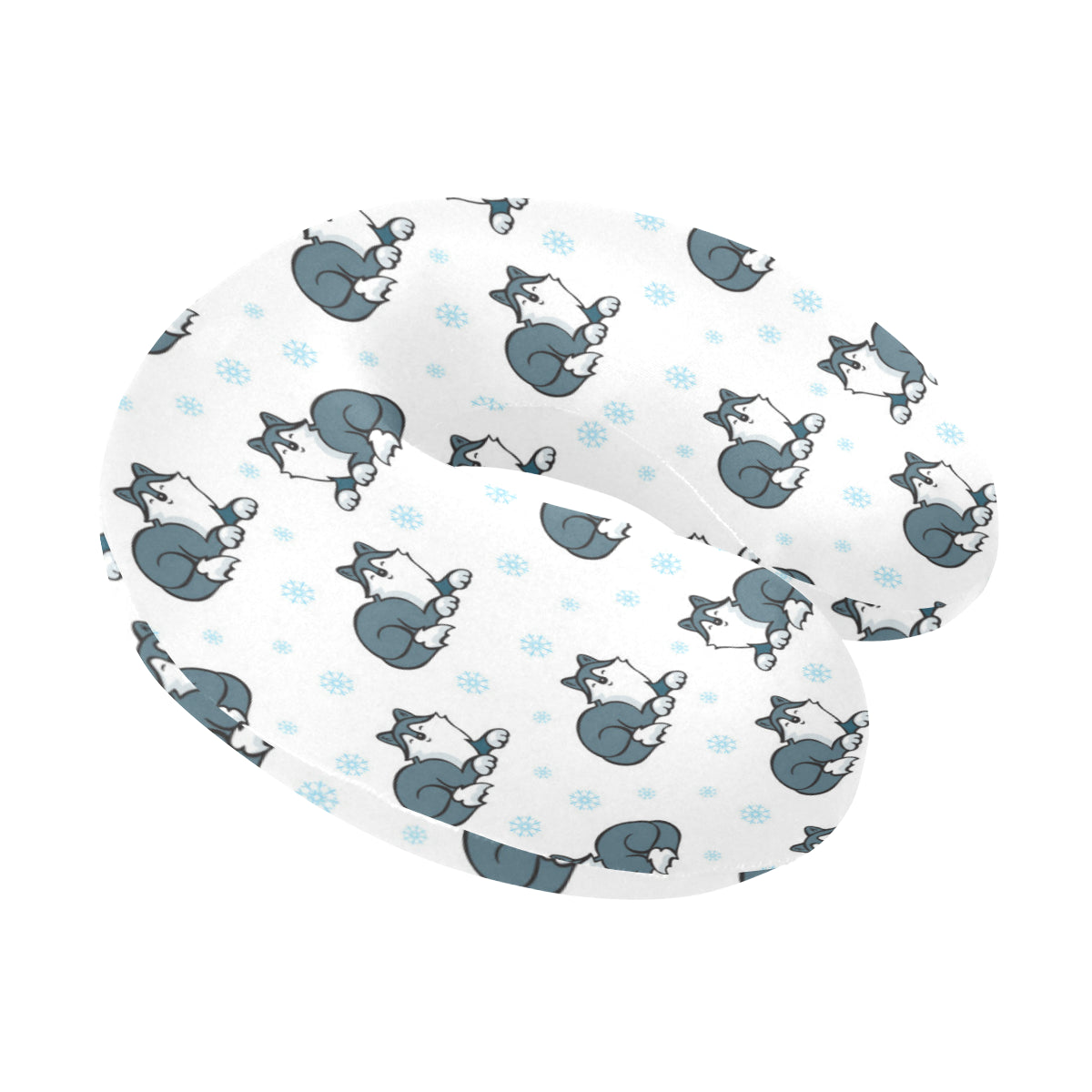 Alaskan Malamute Pattern Print Design 03 U-Shaped Travel Neck Pillow