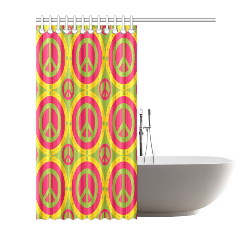 Peace Sign Pattern Print Design A01 Shower Curtain