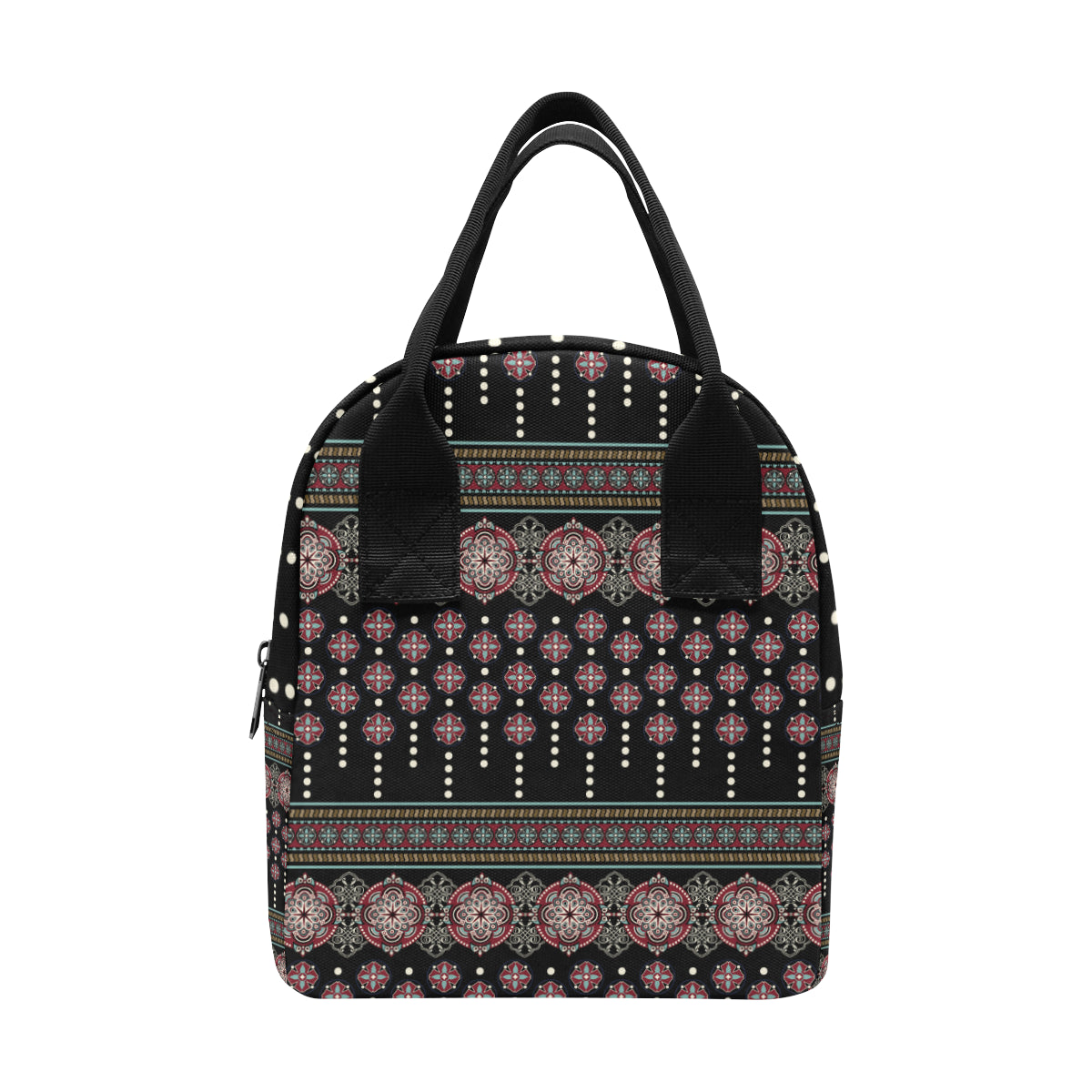 Ethnic Dot Style Print Pattern Insulated Lunch Bag