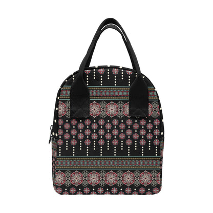 Ethnic Dot Style Print Pattern Insulated Lunch Bag