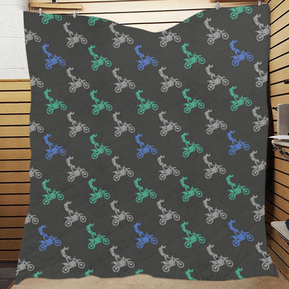 Motocross Pattern Print Design 02 Premium Quilt