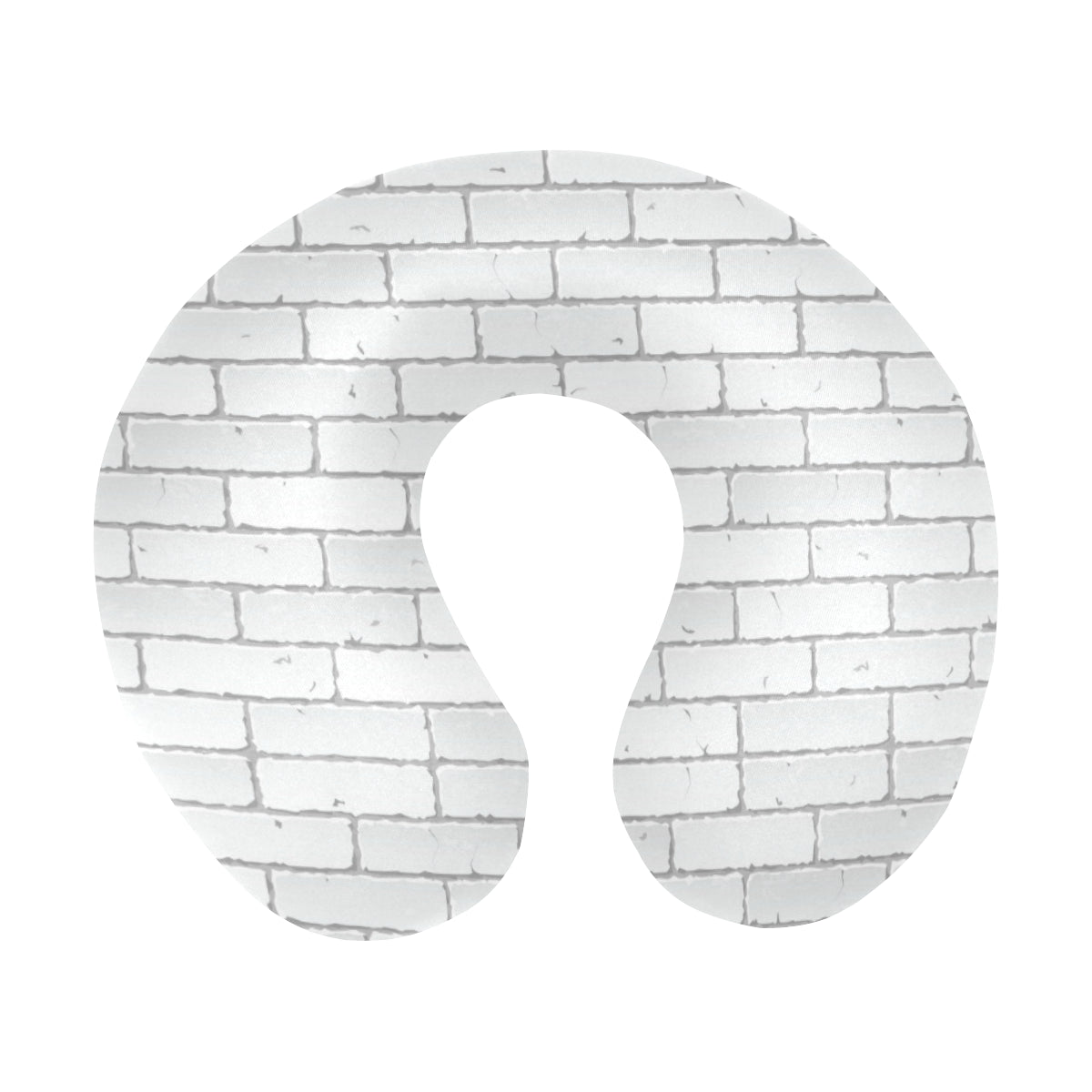 Brick White Pattern Print Design 03 U-Shaped Travel Neck Pillow