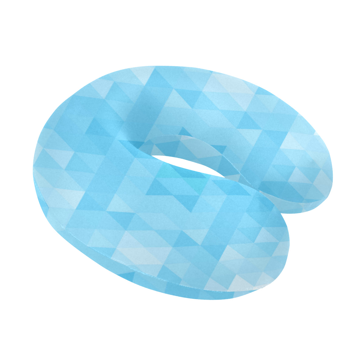 Geometric Blue Pattern Print Design 01 U-Shaped Travel Neck Pillow