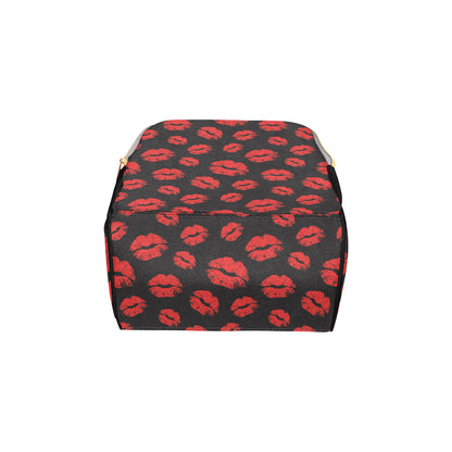 Lip Red Pattern Print Design 02 Diaper Bag Backpack