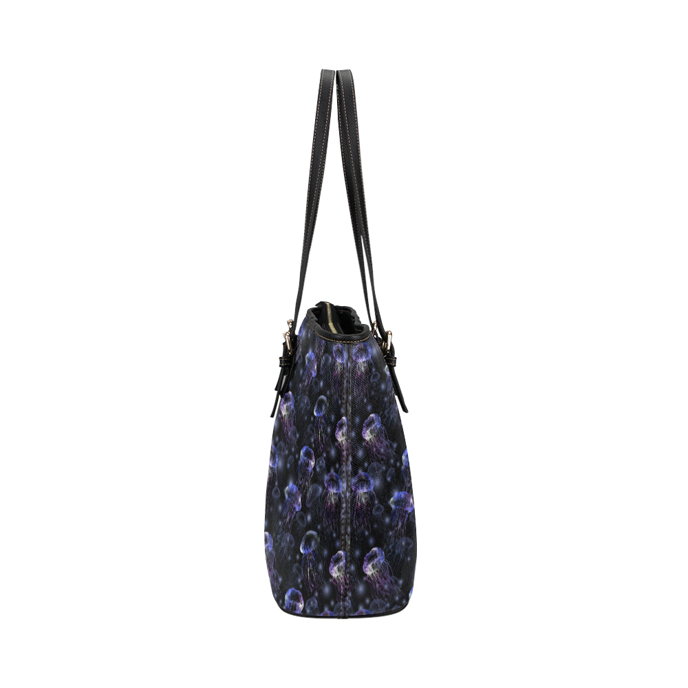 Jellyfish Themed Leather Tote Bag