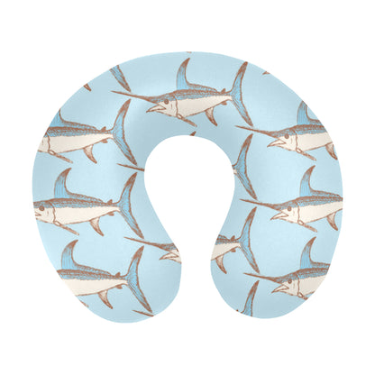 Swordfish Pattern Print Design 01 U-Shaped Travel Neck Pillow