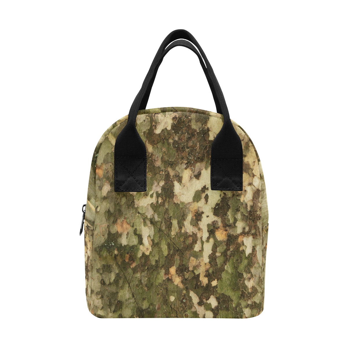 Camo Realistic Tree Texture Print Insulated Lunch Bag