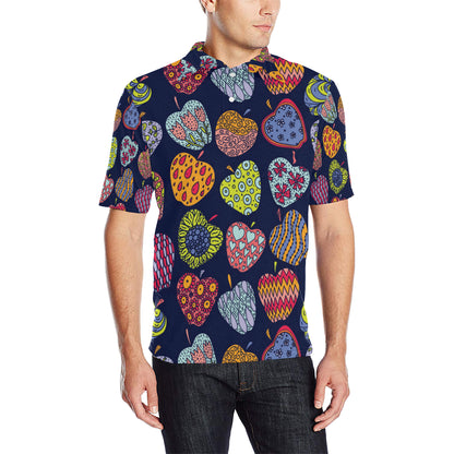 Apple Pattern Print Design AP05 Men Polo Shirt