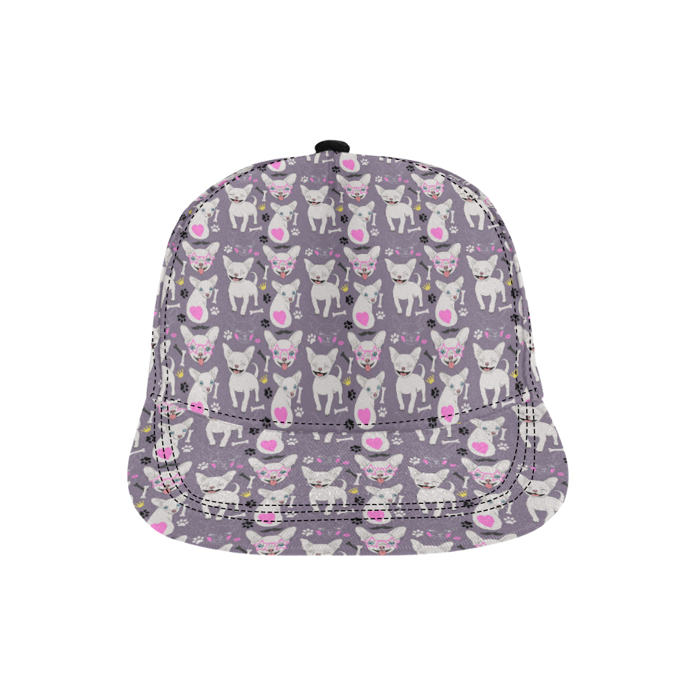 Chihuahua Happy Pattern Snapback Cap