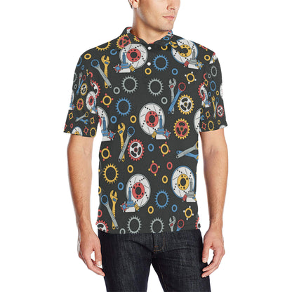 Mechanic Pattern Print Design 01 Men Polo Shirt