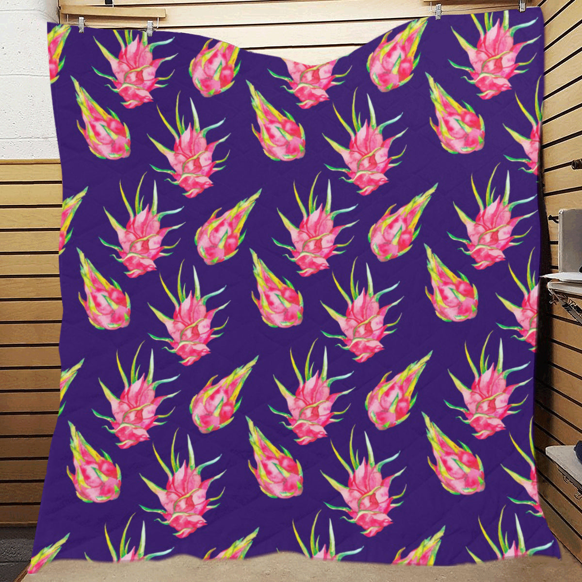 Dragonfruit Pattern Print Design DF02 Premium Quilt