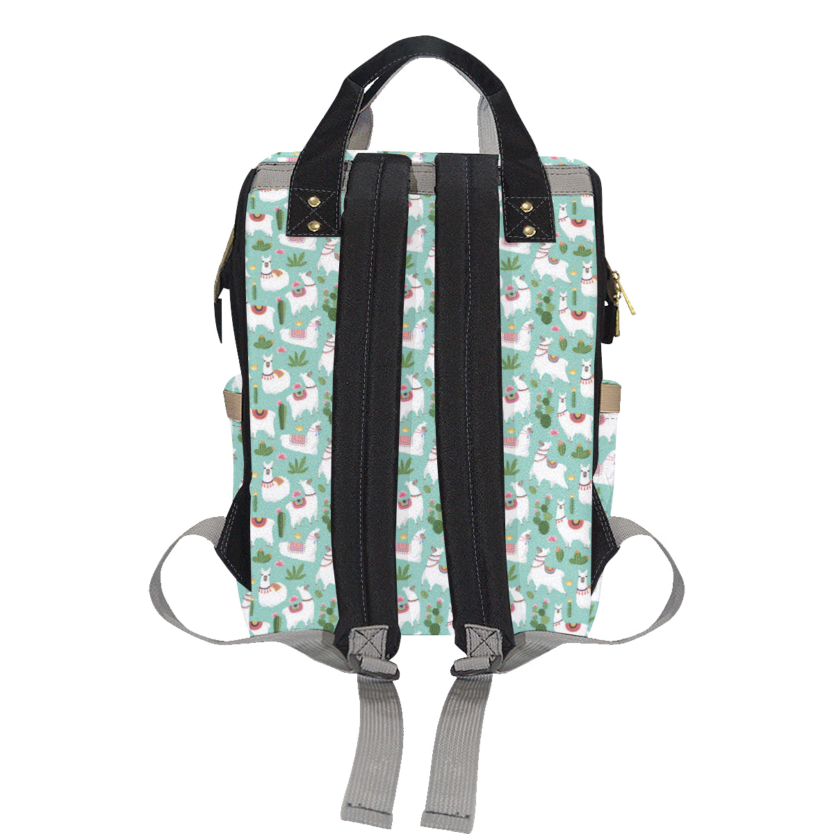 Llama with Cactus Themed Print Diaper Bag Backpack
