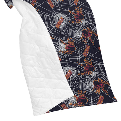 Tarantula Spiderwebs Pattern Print Design 01 Premium Quilt