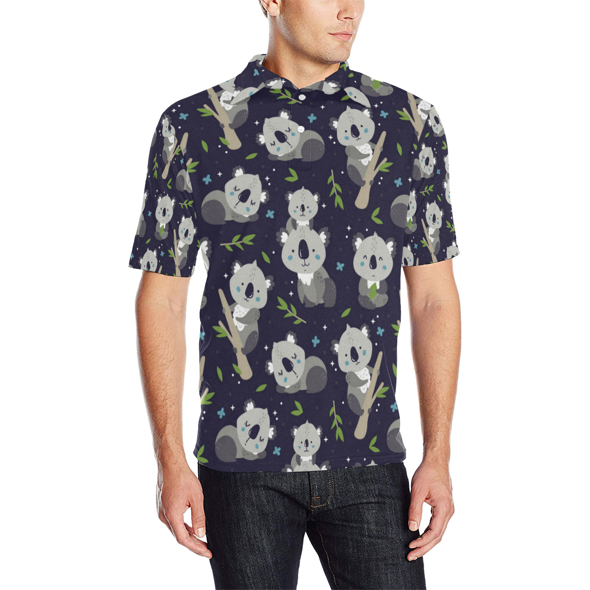 Koala Pattern Print Design 04 Men Polo Shirt
