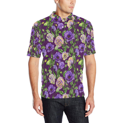 Lisianthus Pattern Print Design LT03 Men Polo Shirt