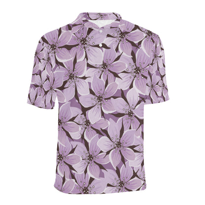 Lilac Pattern Print Design 01 Men Polo Shirt