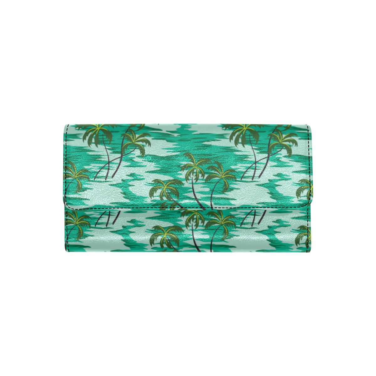 Palm Tree Pattern Print Design A01 Women's Trifold Wallet