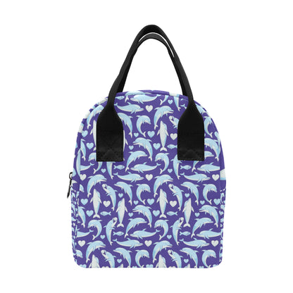 Dolphin Smile Print Pattern Insulated Lunch Bag