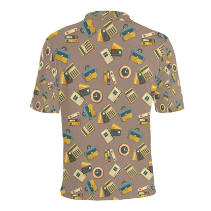 Accounting Financial Pattern Print Design 03 Men Polo Shirt