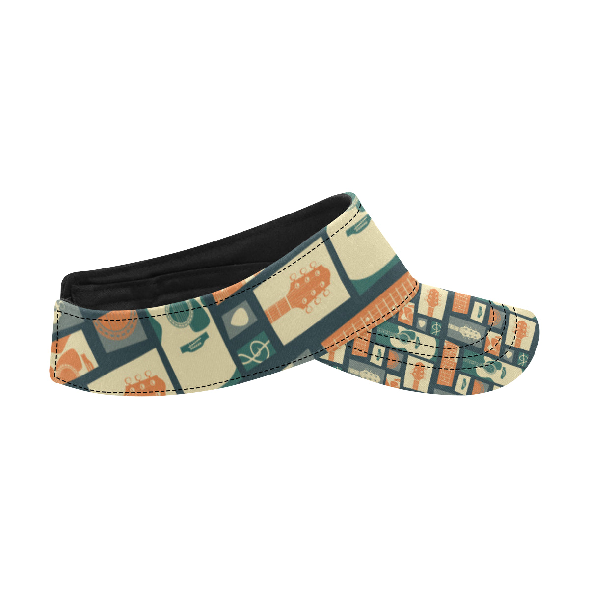 Acoustic Guitar Pattern Print Design 02 Unisex Sun Visor