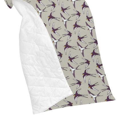 Swallow Bird Pattern Print Design 03 Premium Quilt