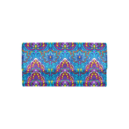 lotus Boho Pattern Print Design LO010 Women's Trifold Wallet