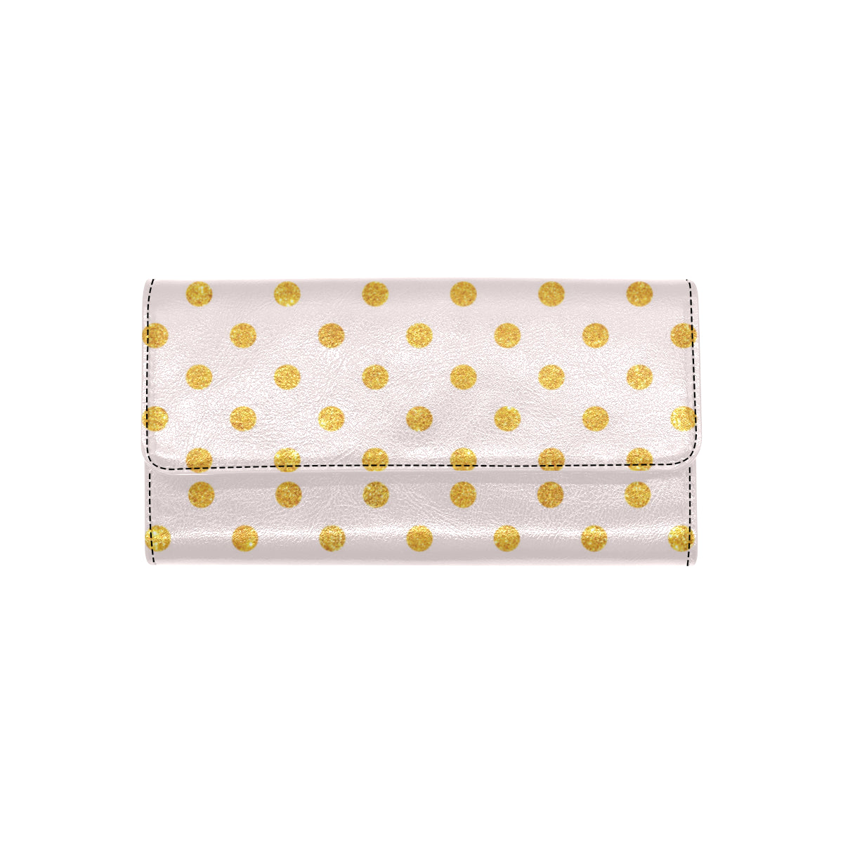 Polka Dot Gold Pink Pattern Print Design 01 Women's Trifold Wallet