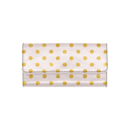 Polka Dot Gold Pink Pattern Print Design 01 Women's Trifold Wallet