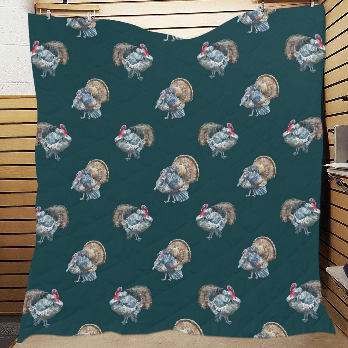Turkey Pattern Print Design 03 Premium Quilt