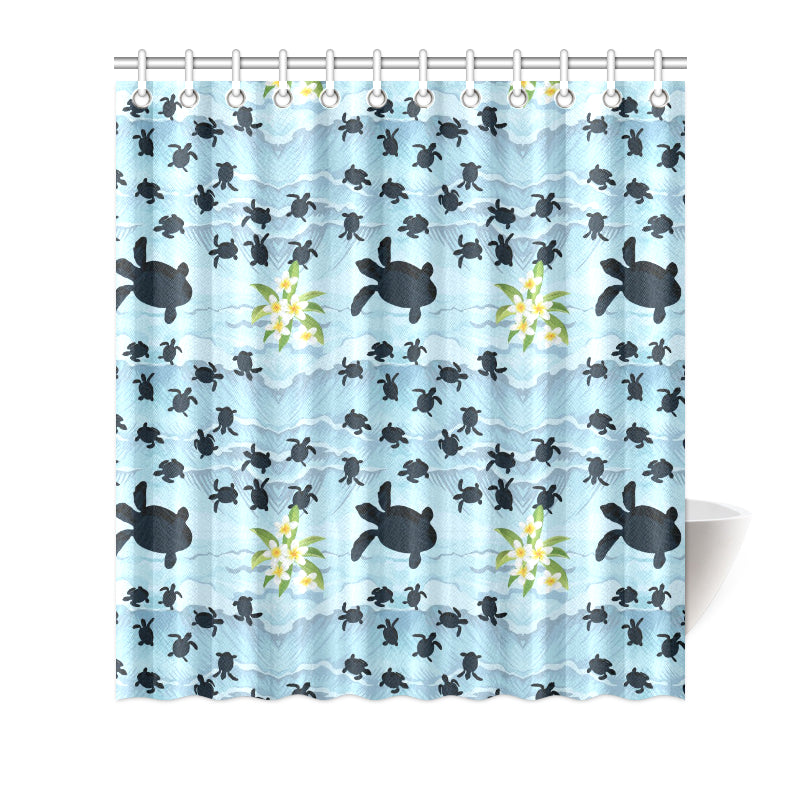 Sea Turtle Pattern Print Design T011 Shower Curtain