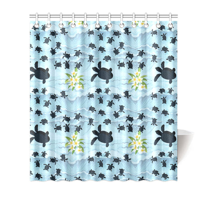 Sea Turtle Pattern Print Design T011 Shower Curtain