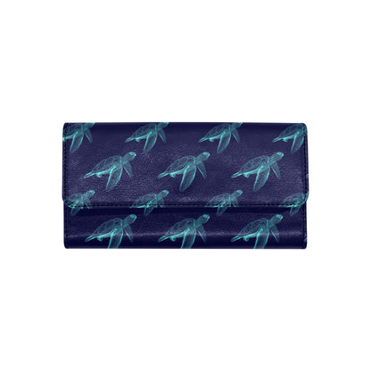 Sea Turtle Pattern Print Design T04 Women's Trifold Wallet