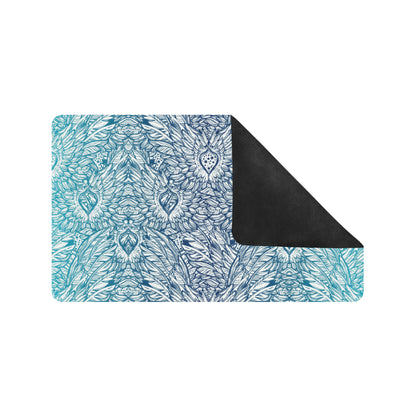 Angel Wings Boho Design Themed Print Rubber Doormat
