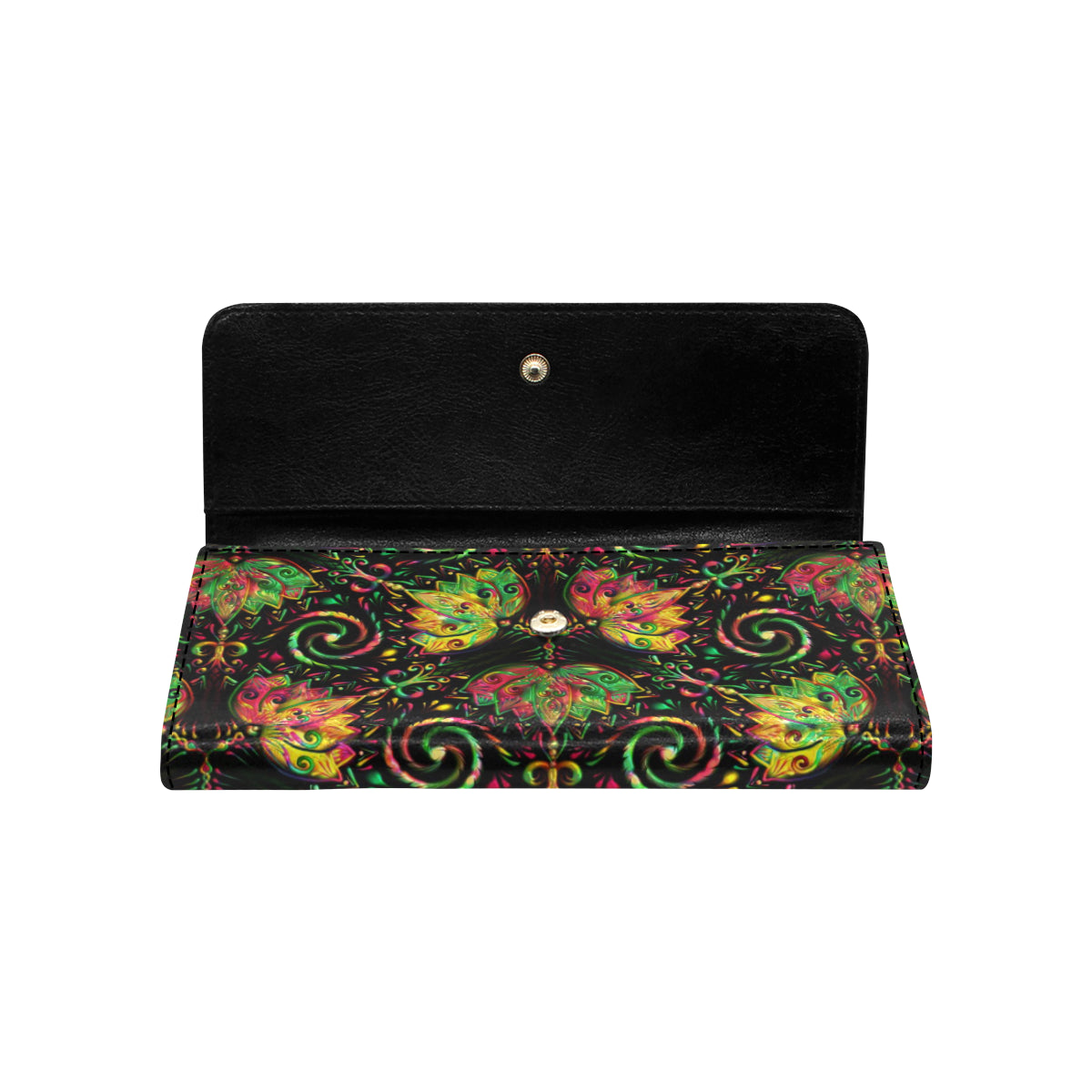 lotus Boho Pattern Print Design LO09 Women's Trifold Wallet