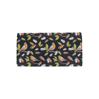 Birds Pattern Print Design 02 Women's Trifold Wallet