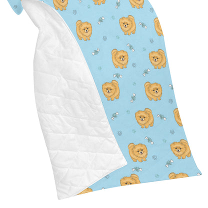 Pomeranians Pattern Print Design A03 Premium Quilt