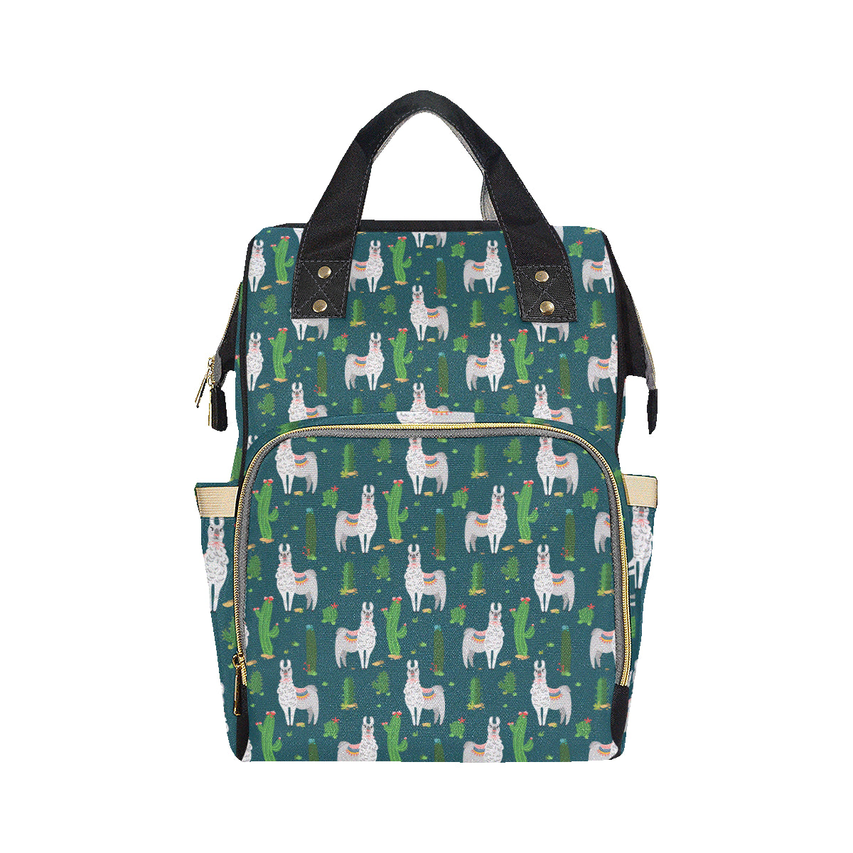 Llama Cactus Pattern Print Design 013 Diaper Bag Backpack