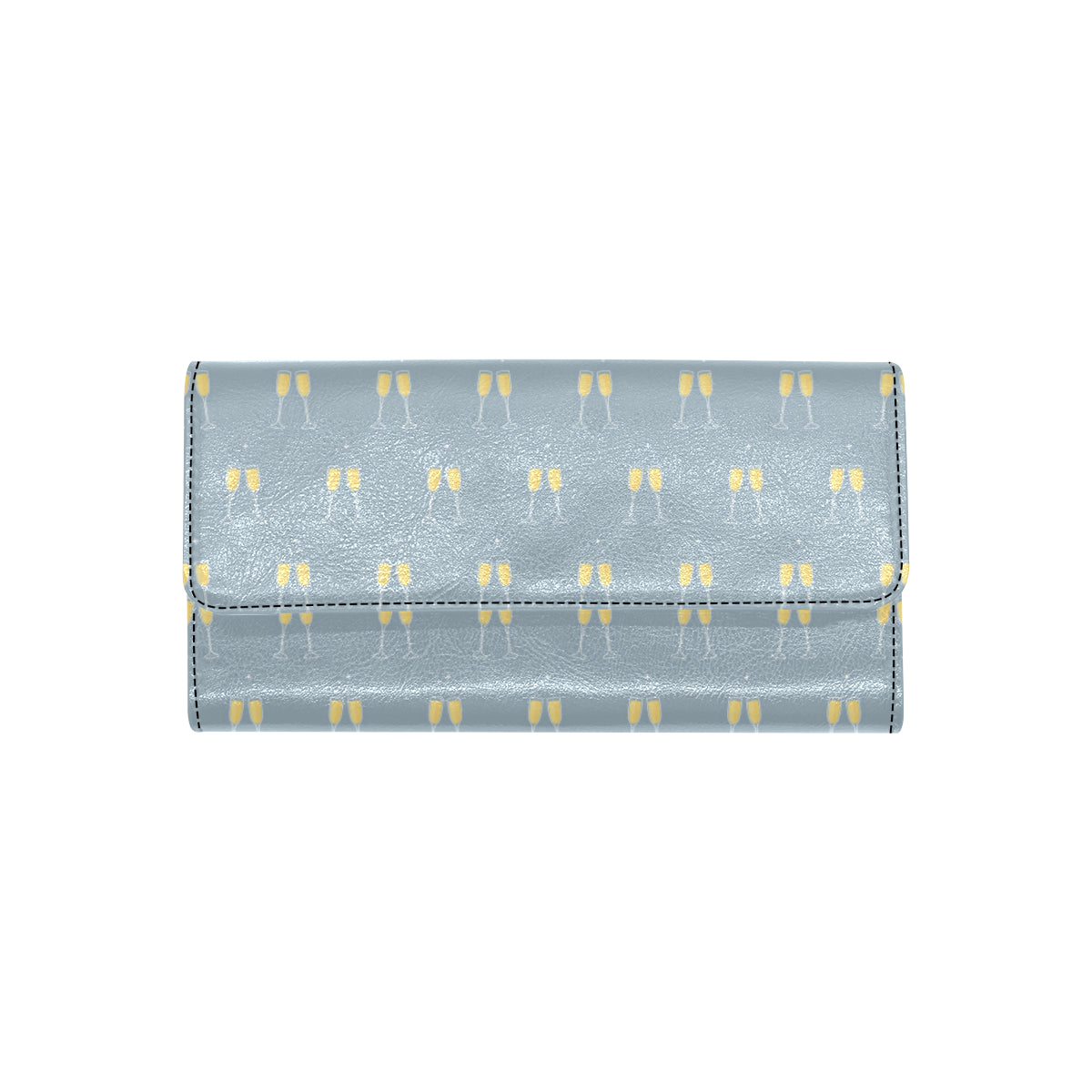Champagne Pattern Print Design 03 Women's Trifold Wallet