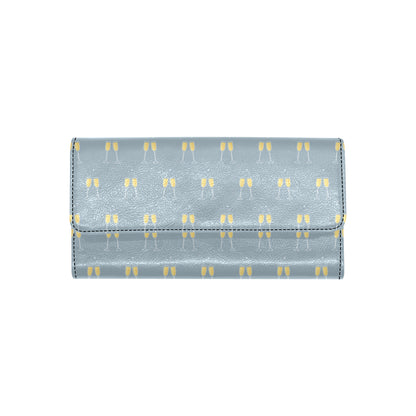 Champagne Pattern Print Design 03 Women's Trifold Wallet