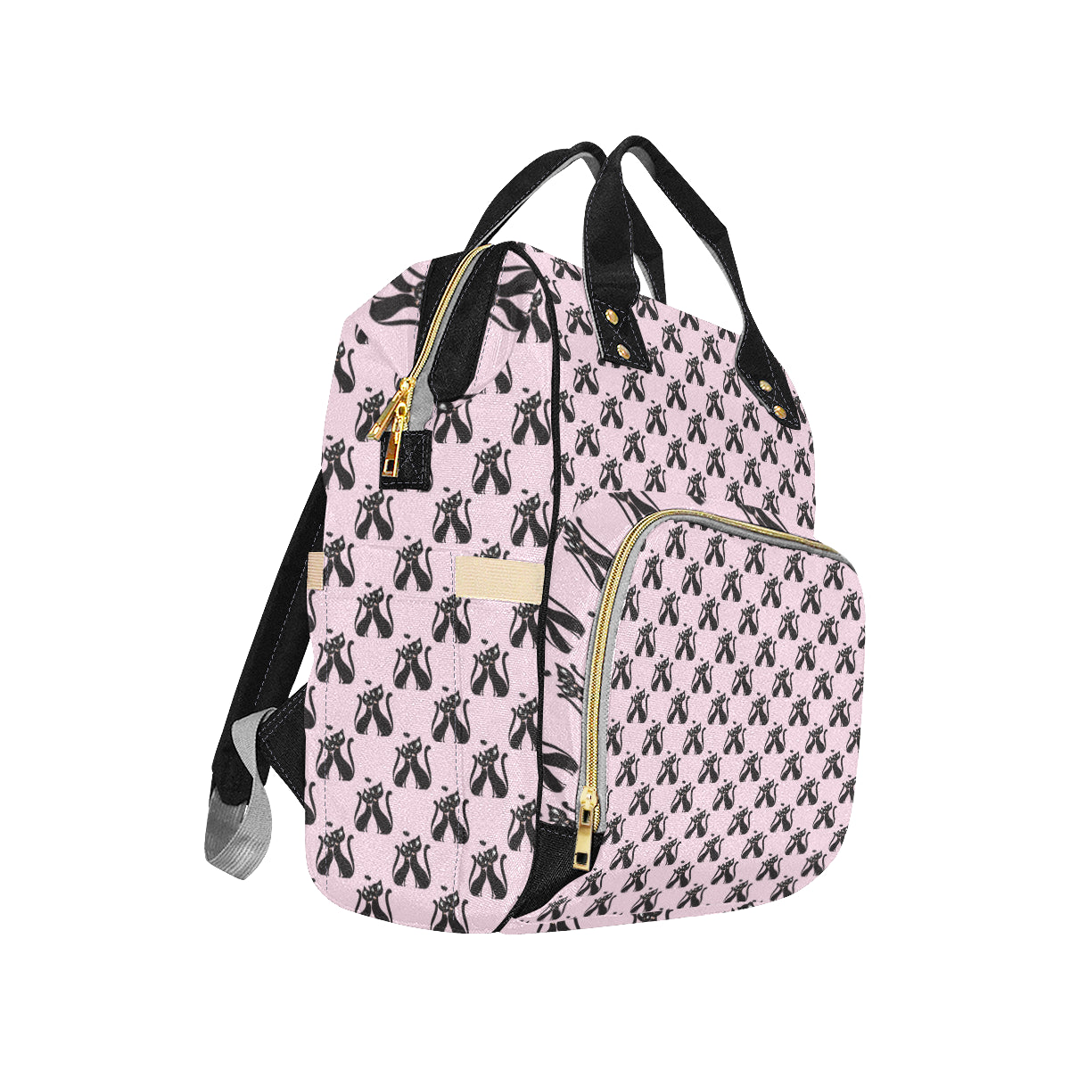 Black Cat Pattern Print Design 01 Diaper Bag Backpack