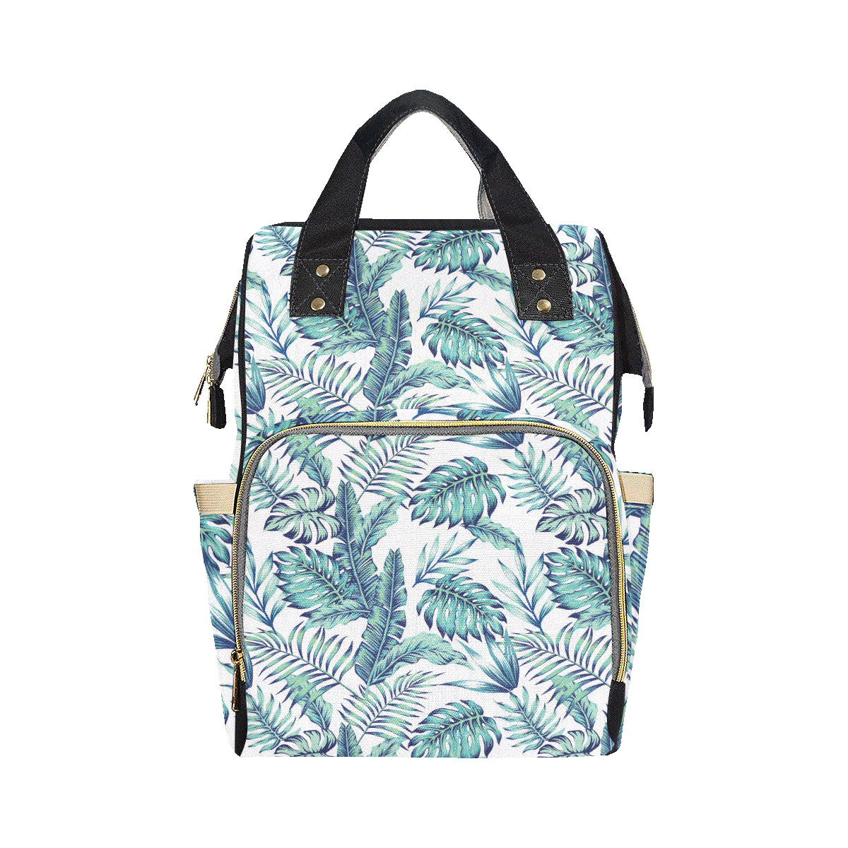 Pattern Tropical Palm Leaves Diaper Bag Backpack