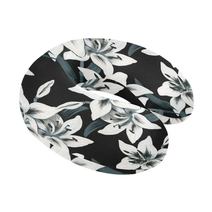Lily Pattern Print Design 03 U-Shaped Travel Neck Pillow